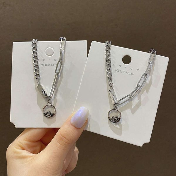 titanium steel couple bracelet design for female minority, Black