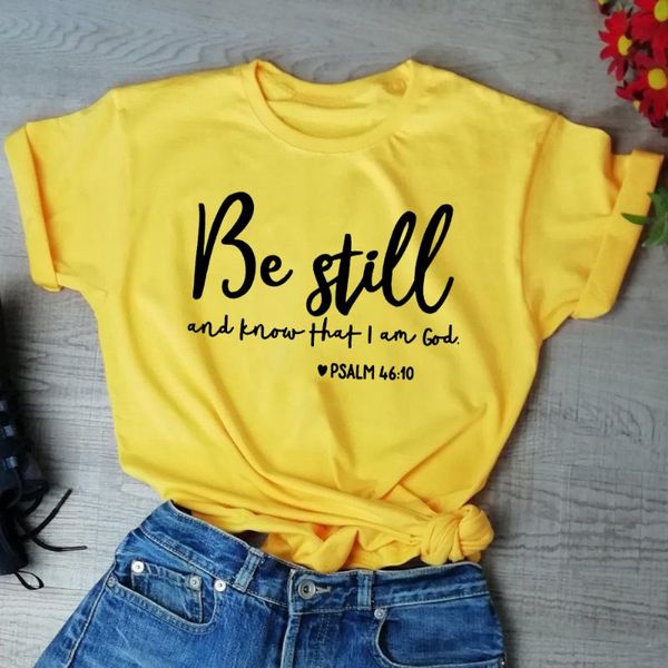 women's t-shirt be still and know that i am god slogan women religious christian t shirts casual summer faith jesus bible verse tee, White
women's t-shirt be still and know that i am god slogan women religious christian t shirts casual summer faith jesus bible verse tee, White