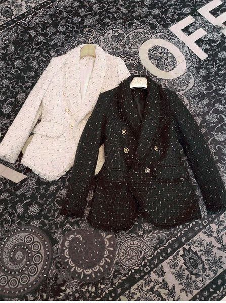 women's autumn turn down collar long sleeve double breasted tweed woolen medium blazer suit coat s m l wool & blends, Black
women's autumn turn down collar long sleeve double breasted tweed woolen medium blazer suit coat s m l wool & blends, Black
