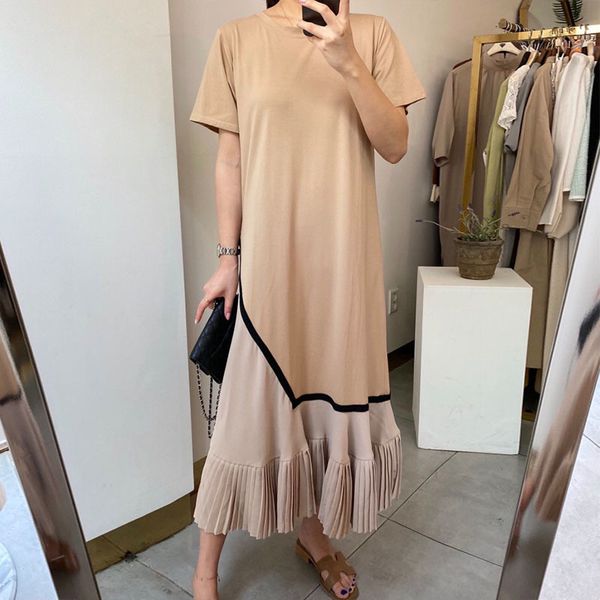 summer short sleeve hit color striped pleated women dress high waist loose midi fashion maxi es for 210525, Black;gray
summer short sleeve hit color striped pleated women dress high waist loose midi fashion maxi es for 210525, Black;gray