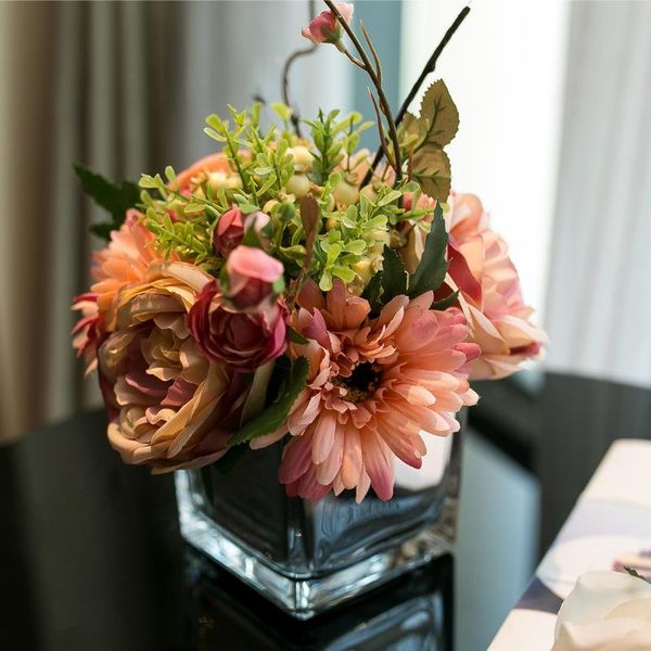 silk hydrangea bouquet flower with vase arrangements in glass for wedding desk home office decor artificial flowers decorative & wreaths
silk hydrangea bouquet flower with vase arrangements in glass for wedding desk home office decor artificial flowers decorative & wreaths