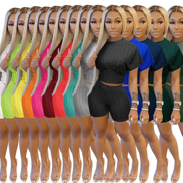 13 colors summer women two piece pants designer plus size tracksuits solid color waist jacquard short sleeve shorts sweatsuit s-xxl, White
13 colors summer women two piece pants designer plus size tracksuits solid color waist jacquard short sleeve shorts sweatsuit s-xxl, White