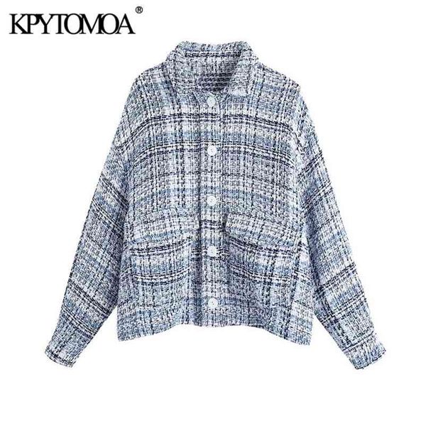 women fashion with pocket tweed jacket coat vintage long sleeve button-up female outerwear chic overshirt 210420, Black;brown
women fashion with pocket tweed jacket coat vintage long sleeve button-up female outerwear chic overshirt 210420, Black;brown