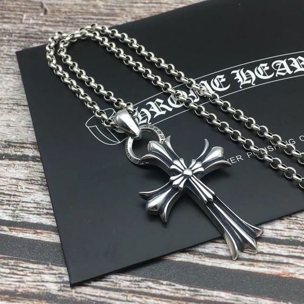 factory wholesale s925 sterling silver croquet cross with small character frame pendant thai silver necklace trendy men's chain hea/rts
factory wholesale s925 sterling silver croquet cross with small character frame pendant thai silver necklace trendy men's chain hea/rts