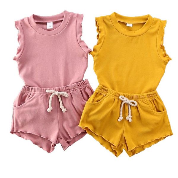 baby girl clothing set summer ruffle vest + shorts 2-piece children solid color clothes suit casual sweet girls sets, White
baby girl clothing set summer ruffle vest + shorts 2-piece children solid color clothes suit casual sweet girls sets, White