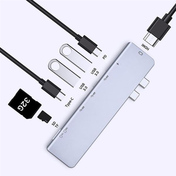 hubs 7-in-1 type-c hub hd card reader 4k resolution video adapter aluminum alloy usb-c converter yu
hubs 7-in-1 type-c hub hd card reader 4k resolution video adapter aluminum alloy usb-c converter yu