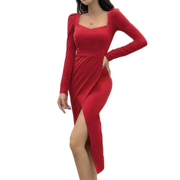 casual dresses lady fashion square collar bodycon dress women long sleeve slim split asymmetric vestidos party elegant clothes fall spr, Black;gray
casual dresses lady fashion square collar bodycon dress women long sleeve slim split asymmetric vestidos party elegant clothes fall spr, Black;gray