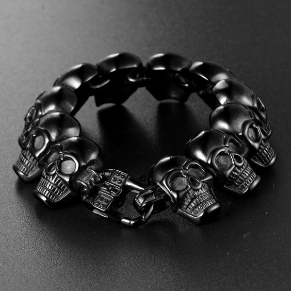 bangles bracelets 316l titanium steel bracelet men's stainless skeleton hfs92, Black 
bangles bracelets 316l titanium steel bracelet men's stainless skeleton hfs92, Black