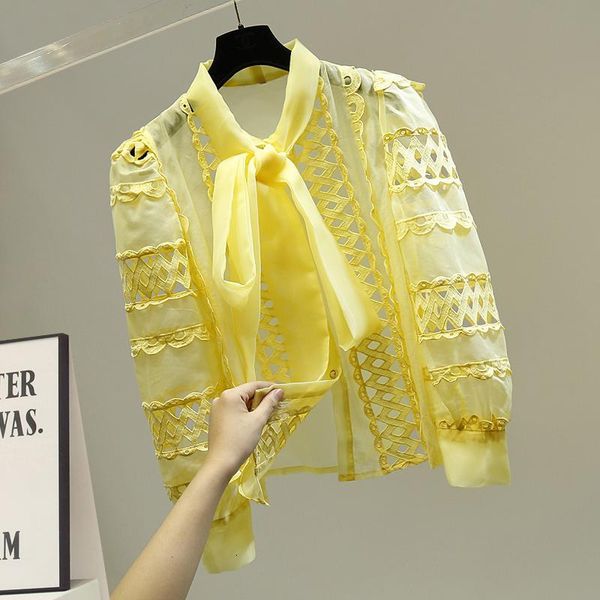 women's blouses & shirts sweet bow lace blouse women perspective mesh shirt long sleeve all-match outwear lady autumn clothes icwn, White
women's blouses & shirts sweet bow lace blouse women perspective mesh shirt long sleeve all-match outwear lady autumn clothes icwn, White