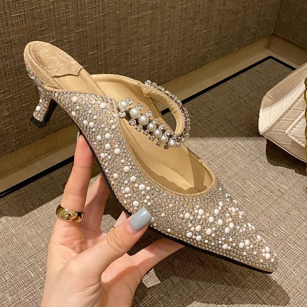 Women Pumps New Pointed Toe Crystal Bling Ladies Slippers Fashion Thin Heels Female Mules Elegant Mules Slip On Woman Shoes, Black
Women Pumps New Pointed Toe Crystal Bling Ladies Slippers Fashion Thin Heels Female Mules Elegant Mules Slip On Woman Shoes, Black