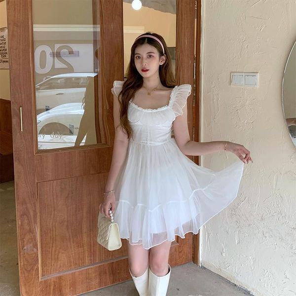 casual dresses large size women 's clothing tulle tutu dress gauze summer ruffled white fairy elegant suspender skirt, Black;gray
casual dresses large size women 's clothing tulle tutu dress gauze summer ruffled white fairy elegant suspender skirt, Black;gray