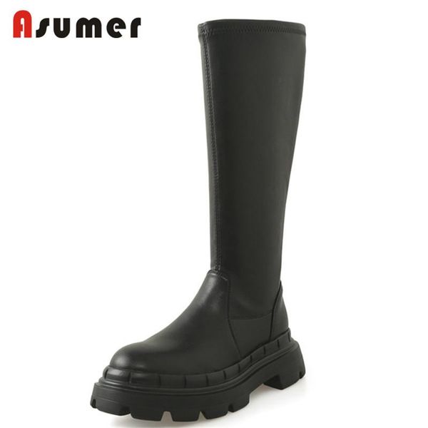 boots asumer 2022 arrive flat platform shoes women riding round toe zip autumn winter fashion stretch knee high, Black
boots asumer 2022 arrive flat platform shoes women riding round toe zip autumn winter fashion stretch knee high, Black