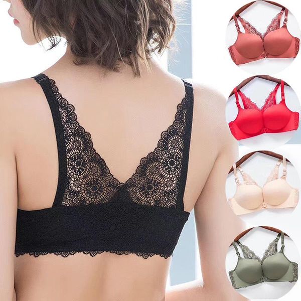 gym clothing vertvie women lace bra front buckle gather without steel ring breathable padded sports bras push up adjustable bralette, White;black
gym clothing vertvie women lace bra front buckle gather without steel ring breathable padded sports bras push up adjustable bralette, White;black