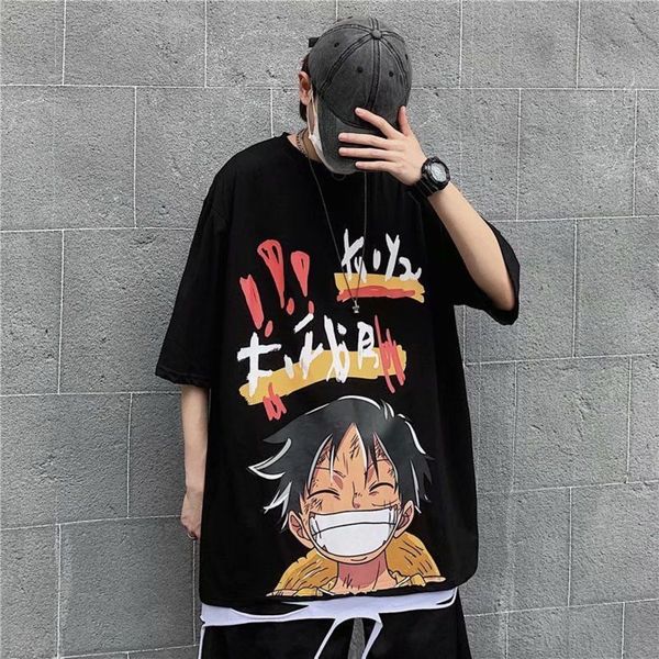pirate wang luffy printed short sve men's korean fashion t-shirt loose large casual harajuku style cloth, White;black
pirate wang luffy printed short sve men's korean fashion t-shirt loose large casual harajuku style cloth, White;black