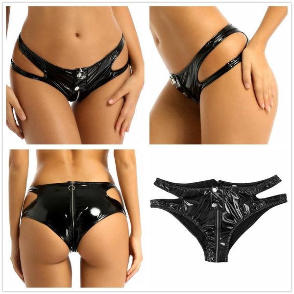 women's panties women patent flashing leather underwear zipper crotch shiny briefs nightwear party low-waisted underpant, Black;pink
women's panties women patent flashing leather underwear zipper crotch shiny briefs nightwear party low-waisted underpant, Black;pink