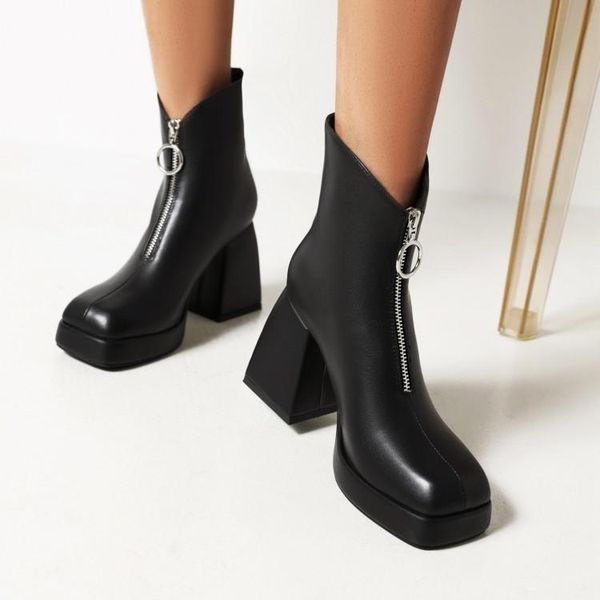 boots british thick heel waterproof platform versatile short fashion high tube front zipper women's, Black
boots british thick heel waterproof platform versatile short fashion high tube front zipper women's, Black