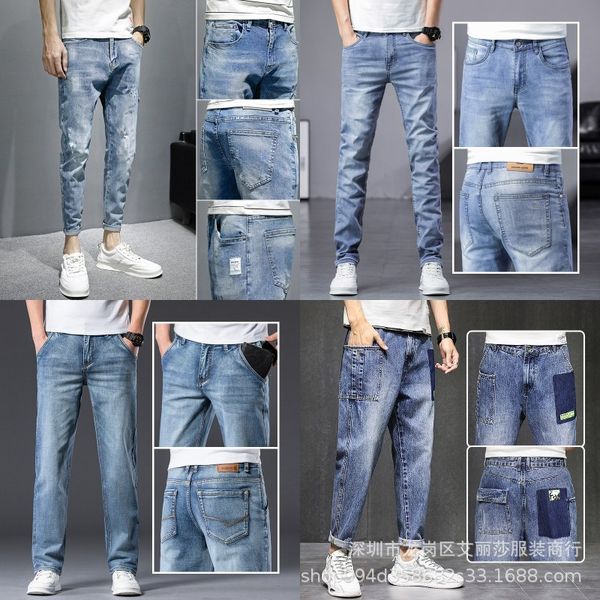 2021 casual jeans fashion men's pants sale, Blue 
2021 casual jeans fashion men's pants sale, Blue