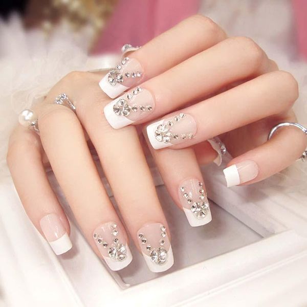 false nails 24 pcs full nail tips 3d shining rhinestone nude natural bling french long design art decoration with glue, Red;gold
false nails 24 pcs full nail tips 3d shining rhinestone nude natural bling french long design art decoration with glue, Red;gold