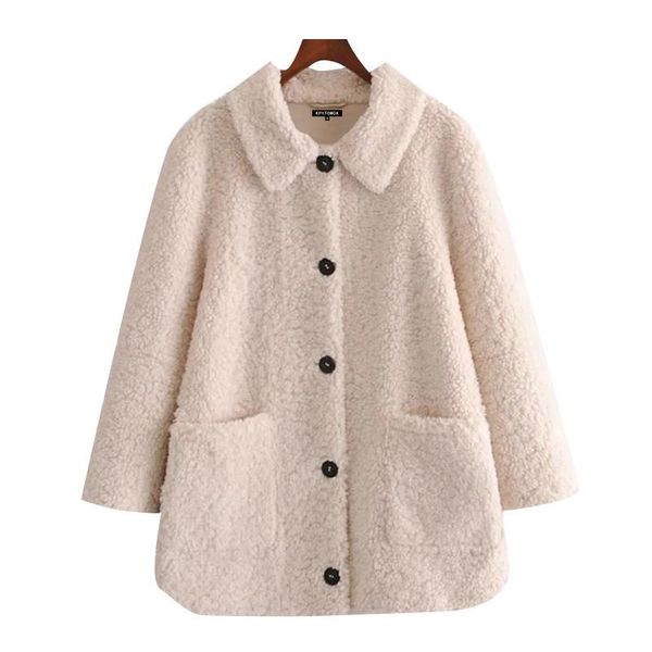 women's fur & faux women 2021 fashion thick warm loose teddy coat vintage long sleeve pockets female outerwear chic overcoat, Black
women's fur & faux women 2021 fashion thick warm loose teddy coat vintage long sleeve pockets female outerwear chic overcoat, Black
