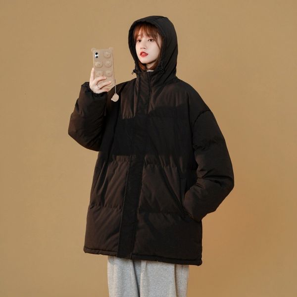 thickened short down cotton padded jacket women's loose winter warm pink oversize wind, Black
thickened short down cotton padded jacket women's loose winter warm pink oversize wind, Black