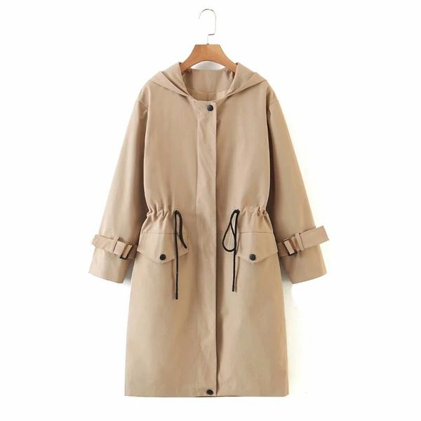 women's trench coats casua overcoat female 2021 version hooded large size khaki windbreaker british long autumn coat b645, Tan;black
women's trench coats casua overcoat female 2021 version hooded large size khaki windbreaker british long autumn coat b645, Tan;black