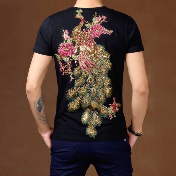 w0192 summer half sleeve phoenix embroidery peacock design t-shirt large half sleeve round neck short sleeve embroidery, White;black
w0192 summer half sleeve phoenix embroidery peacock design t-shirt large half sleeve round neck short sleeve embroidery, White;black
