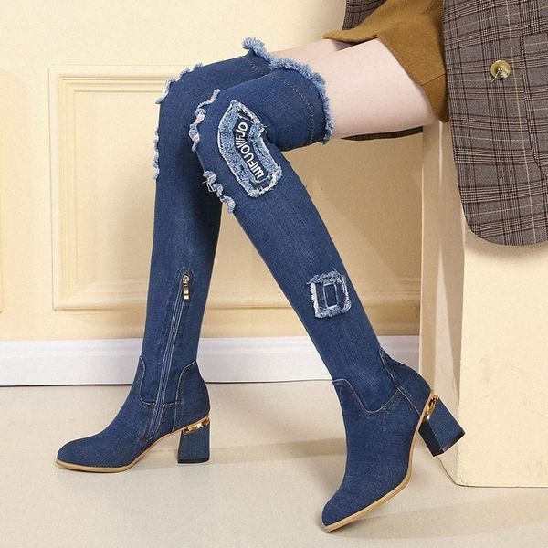 Winter Over The Knee High Boots Women Pumps Thick Heel Round Toe Western Boots High Heel Shoes Woman Knight Women Footwear u5ms#, Blue
Winter Over The Knee High Boots Women Pumps Thick Heel Round Toe Western Boots High Heel Shoes Woman Knight Women Footwear u5ms#, Blue