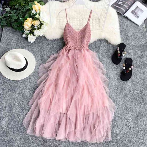women tulle dress summer mesh high waist hem asymmetrical pleated fairy female slim es 210430, Black;gray
women tulle dress summer mesh high waist hem asymmetrical pleated fairy female slim es 210430, Black;gray