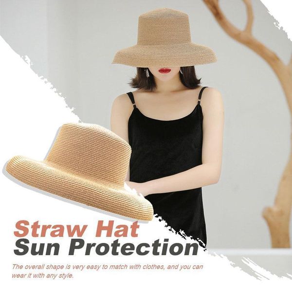 big brimmed hat hepburn style bell-shaped sun shade beach straw sunscreen female summer outdoor hats, Black;white
big brimmed hat hepburn style bell-shaped sun shade beach straw sunscreen female summer outdoor hats, Black;white