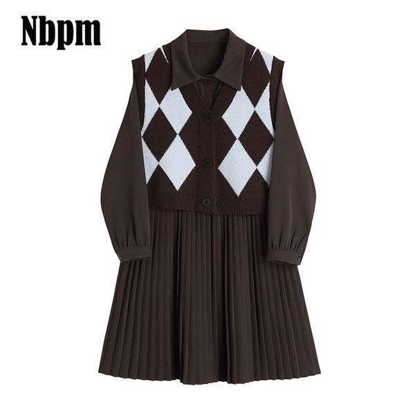 women two piece sweater dress vintage korean long sleeve shirt and argyle knitted vest streetwear plus size loose es 211220, Black;gray
women two piece sweater dress vintage korean long sleeve shirt and argyle knitted vest streetwear plus size loose es 211220, Black;gray