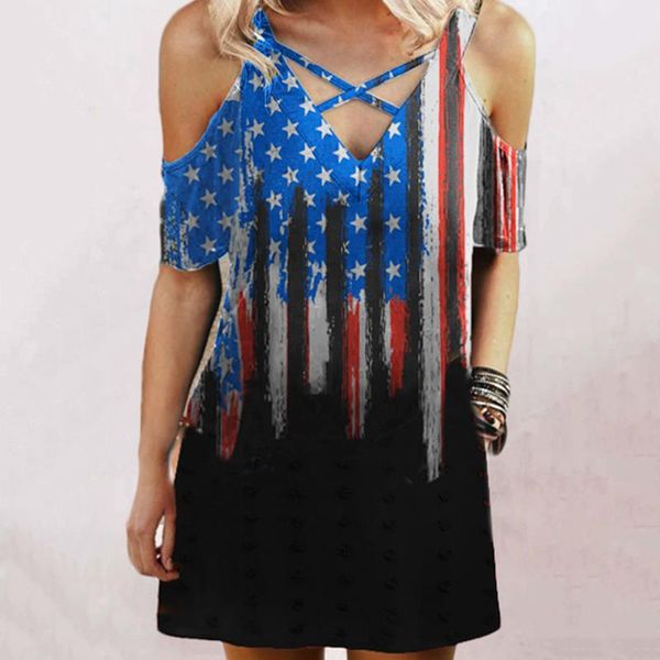 casual dresses summer dress 2021 women's american flag printed dew shoulder cross strap v-neck independence day mini vestidos, Black;gray
casual dresses summer dress 2021 women's american flag printed dew shoulder cross strap v-neck independence day mini vestidos, Black;gray