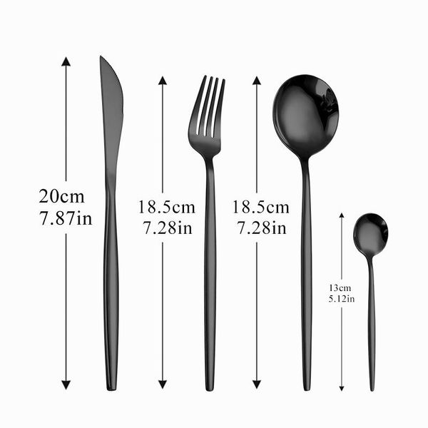 dinnerware sets black travel cutlery fork knife spoon set tableware family party coffee long handle for fruit drop
dinnerware sets black travel cutlery fork knife spoon set tableware family party coffee long handle for fruit drop