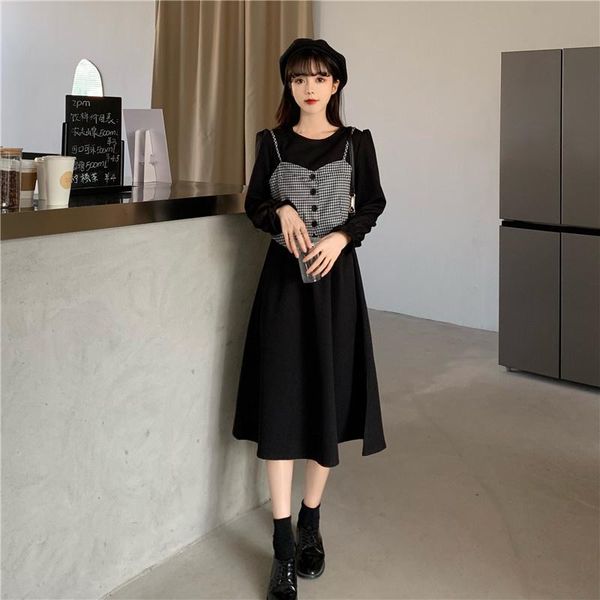 casual dresses plus size autumn and winter slimming women's suit sister french style long sleeve dress sling flab hiding., Black;gray
casual dresses plus size autumn and winter slimming women's suit sister french style long sleeve dress sling flab hiding., Black;gray