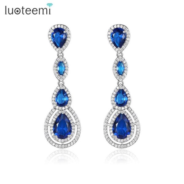 stud luoteemi long water drop pendant earring two colors cubic zircon jewelry engagement wedding cz crystal clear skyblue earrings, Golden;silver
stud luoteemi long water drop pendant earring two colors cubic zircon jewelry engagement wedding cz crystal clear skyblue earrings, Golden;silver