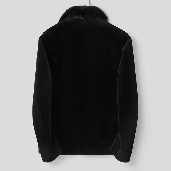 men's leather & faux coat winter jacket men real sheep shearling coats collar wool jackets warm outwear l18-3803 y1640, Black
men's leather & faux coat winter jacket men real sheep shearling coats collar wool jackets warm outwear l18-3803 y1640, Black