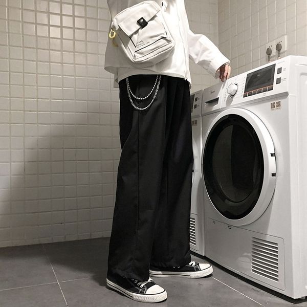 men's pants korean chain suit fashion business black casual men streetwear loose straight wide-leg mens trousers 17lr
men's pants korean chain suit fashion business black casual men streetwear loose straight wide-leg mens trousers 17lr