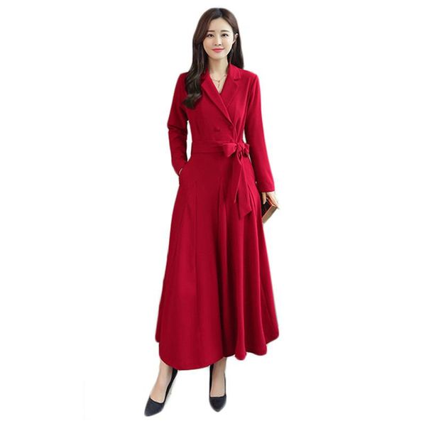 casual dresses dress women red black plus size 2021 autumn korean temperament slim long sleeve with belt party maxi feminina jd916, Black;gray
casual dresses dress women red black plus size 2021 autumn korean temperament slim long sleeve with belt party maxi feminina jd916, Black;gray