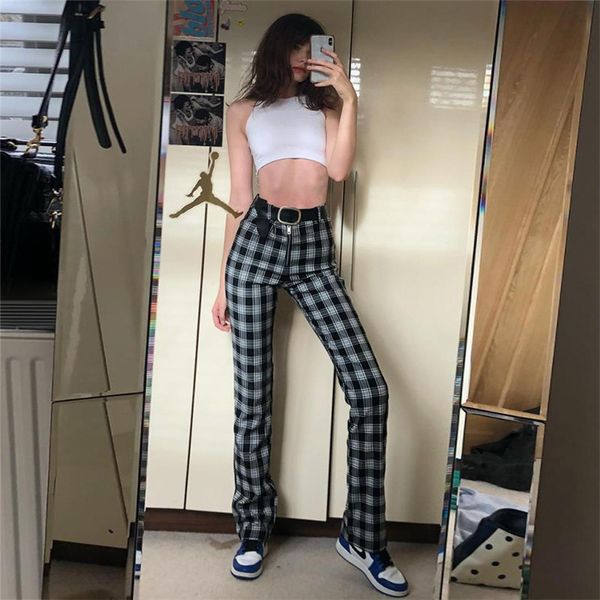 women's pants & capris spring retro vintage high waist straight black and white regular plaid casual drop qio1, Black;white
women's pants & capris spring retro vintage high waist straight black and white regular plaid casual drop qio1, Black;white