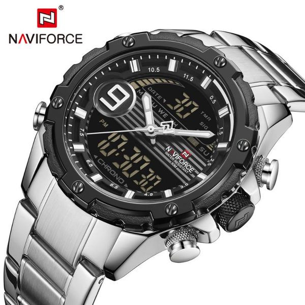 sports mens watches military quartz watch men steel strap dual display wristwatch waterproof clock wristwatches, Slivery;brown
sports mens watches military quartz watch men steel strap dual display wristwatch waterproof clock wristwatches, Slivery;brown