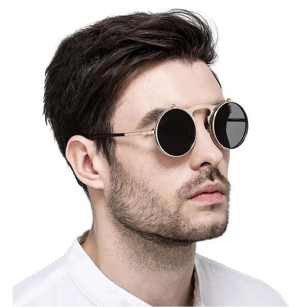 sunglasses fashion punk men's round metal frame cool flip sun glasses for women goggle oculos uv400 protection, White;black
sunglasses fashion punk men's round metal frame cool flip sun glasses for women goggle oculos uv400 protection, White;black