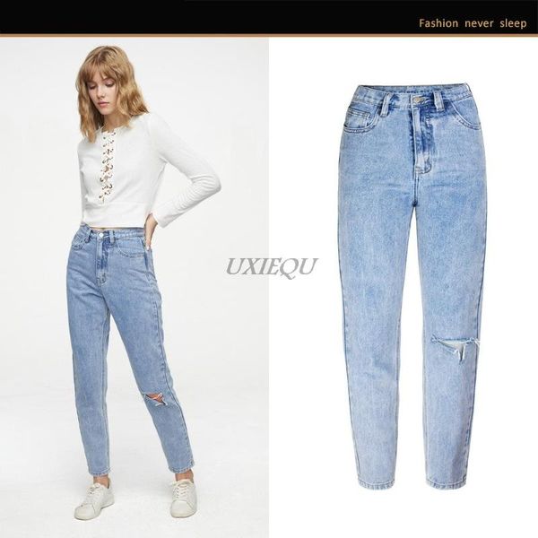 women's jeans style european and american loose casual pants trousers high waist boyfriend, Blue
women's jeans style european and american loose casual pants trousers high waist boyfriend, Blue