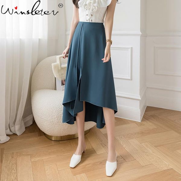 skirts summer 2021 blue skirt women girls irregular high waist back zipper ruffles mid-calf length solid midi bottoms b15602a, Black
skirts summer 2021 blue skirt women girls irregular high waist back zipper ruffles mid-calf length solid midi bottoms b15602a, Black