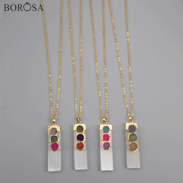pendant necklaces borosa 5pcs 26" gold plating rectangle shape selenite stone & round rainbow agates druzy necklace women jewelry g1854, Silver
pendant necklaces borosa 5pcs 26" gold plating rectangle shape selenite stone & round rainbow agates druzy necklace women jewelry g1854, Silver