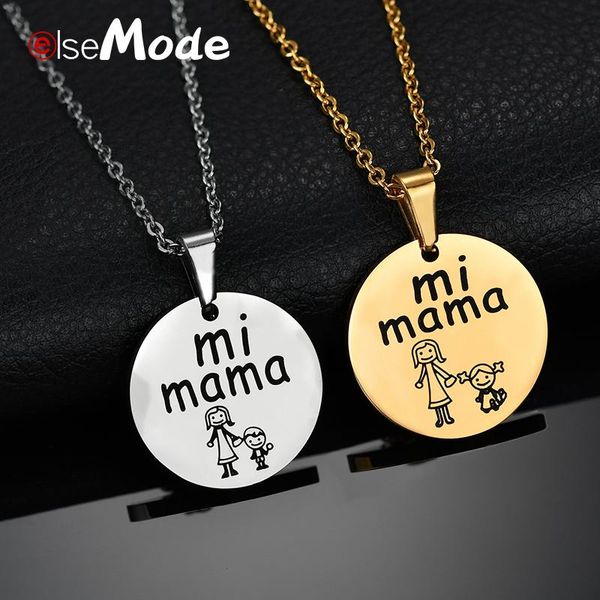 mi mama family necklaces for women girls gold titanium steel round pendant neckalce mother birthday gifts, Silver
mi mama family necklaces for women girls gold titanium steel round pendant neckalce mother birthday gifts, Silver