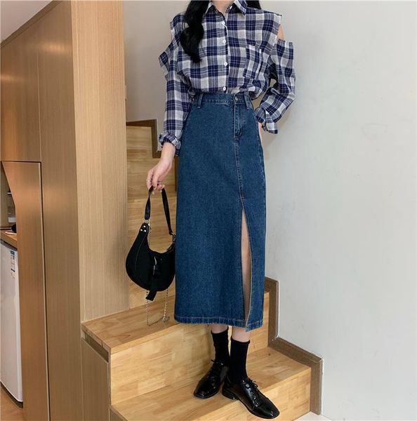 skirts fashion korean jeans skirt womens 2021 autumn split denim femme high waist long vintage side zipper, Black
skirts fashion korean jeans skirt womens 2021 autumn split denim femme high waist long vintage side zipper, Black
