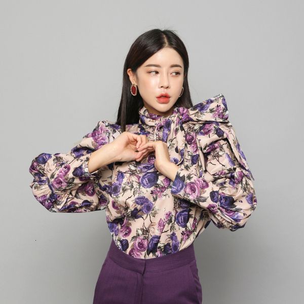 jacket runway designer spring women lantern sleeve blouse bow tie flower printed fashion elegant office shirt, Black;brown
jacket runway designer spring women lantern sleeve blouse bow tie flower printed fashion elegant office shirt, Black;brown