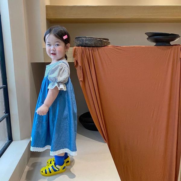 korea children's wear 2021 summer girls' hem lace thin denim dress girl's dresses, Red;yellow
korea children's wear 2021 summer girls' hem lace thin denim dress girl's dresses, Red;yellow