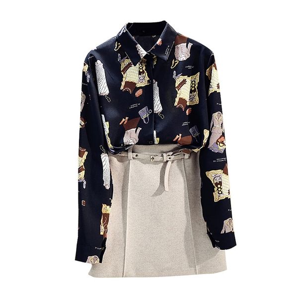 spring autumn women's printed long-sleeved shirt retro wild womens and blouses gd230 210506, White
spring autumn women's printed long-sleeved shirt retro wild womens and blouses gd230 210506, White