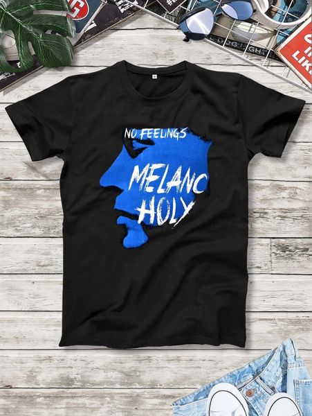 men slogan & figure graphic tee 9882#, White;black