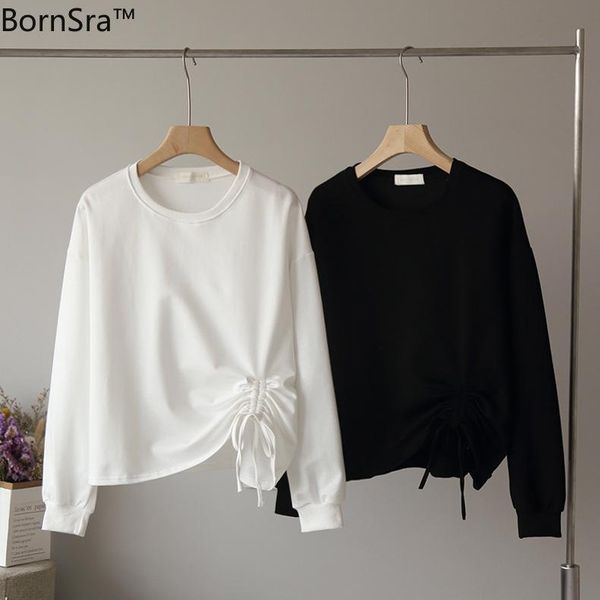 bornsra korean-style women's autumn round neck solid color side drawstring long-sleeved hoodies & sweatshirts, Black
bornsra korean-style women's autumn round neck solid color side drawstring long-sleeved hoodies & sweatshirts, Black